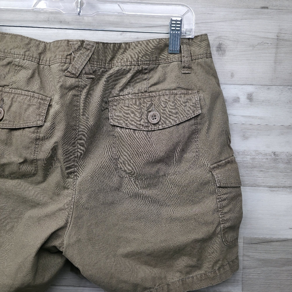 Natural Reflections Brown Khaki Cotton Cargo Shorts Womens Size 8 - Picture 4 of 11
